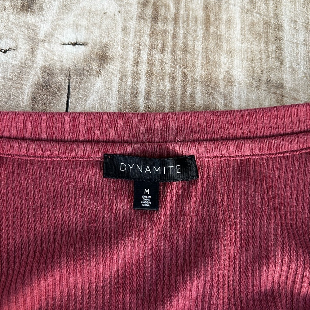 Dynamite Deep Red Ribbed Bodysuit - Picture 7 of 9